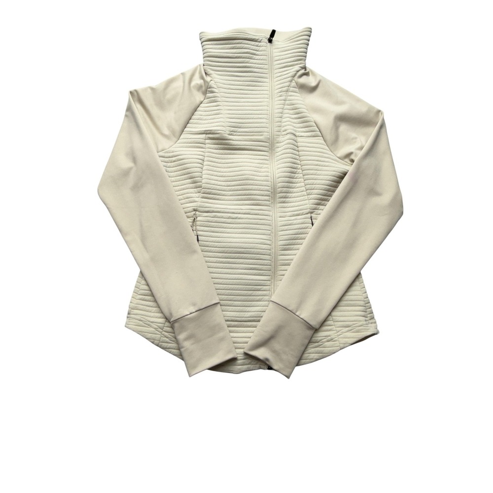 5.11‎ Tactical Womens Jacket Small Off White Quilted Full Zip Thumbholes Pockets